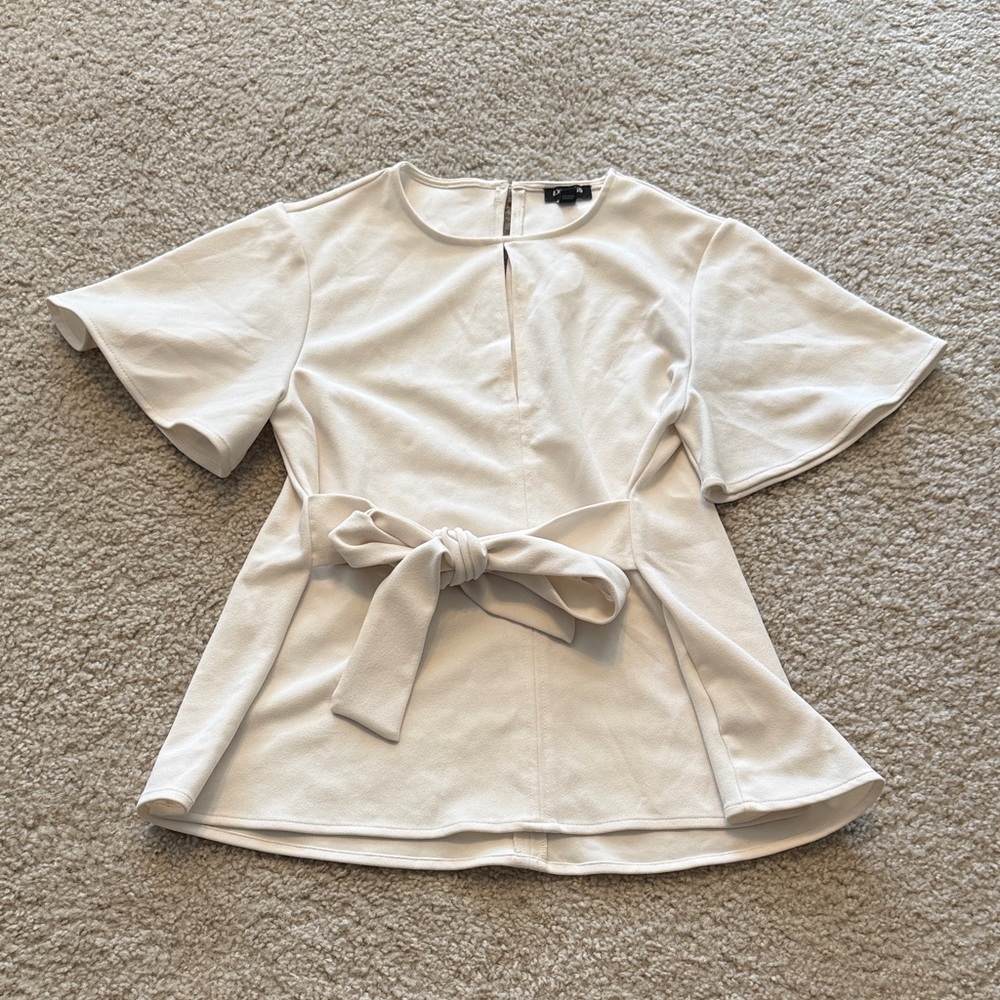 Express Cream Women's Blouse with Belt